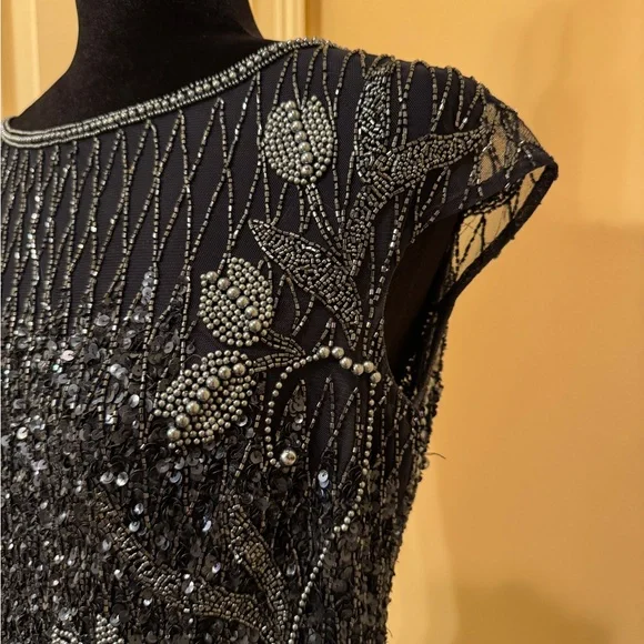 theia beaded dress Evangeline Beaded Gown 12 / Navy